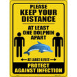 One Dolphin Apart Novelty Metal Parking Sign 9" x 12" (P)