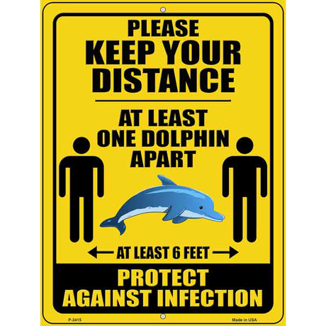 One Dolphin Apart Novelty Metal Parking Sign 9" x 12" (P)