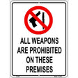 Weapons Are Prohibited Metal Novelty Parking Sign 9" x 12" (P)