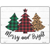 Merry And Bright Christmas Tree Novelty Metal Parking Sign 9" x 12" (P)