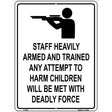 Staff Heavily Armed Metal Novelty Parking Sign 9" x 12" (P)