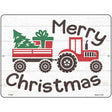 Merry Christmas Tractor  Novelty Metal Parking Sign 9" x 12" (P)