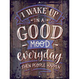 Good Mood Than People Happen Novelty Metal Parking Sign 9" x 12" (P)