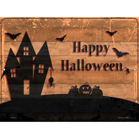 Happy Halloween Novelty Metal Parking Sign 9" x 12" (P)