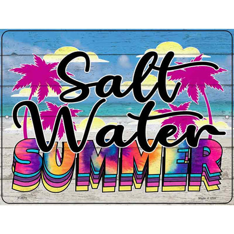 Salt Water Summer Tie Dye Novelty Metal Parking Sign 9" x 12" (P)