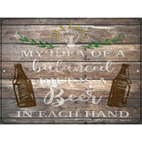 Beer In Each Hand Novelty Metal Parking Sign 9" x 12" (P)