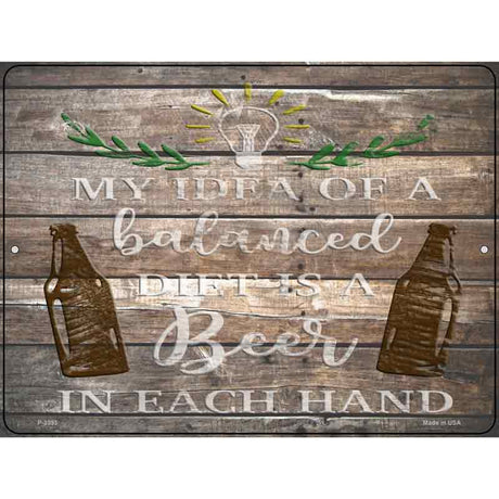 Beer In Each Hand Novelty Metal Parking Sign 9" x 12" (P)