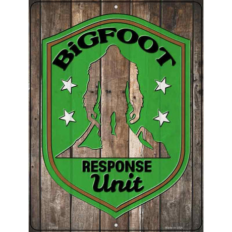 Bigfoot Response Unit Novelty Metal Parking Sign 9" x 12" (P)