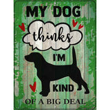 Dog Thinks Im A Big Deal Novelty Metal Parking Sign 9" x 12" (P)