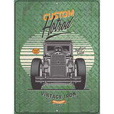 Custom Hotrod Front View Novelty Metal Parking Sign 9" x 12" (P)