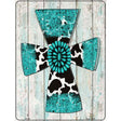 Turquoise Cross Novelty Metal Parking Sign 9" x 12" (P)