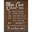 Man Cave Phone Fees Novelty Metal Parking Sign 9" x 12" (P)