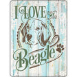 I Love My Beagle Novelty Metal Parking Sign 9" x 12" (P)