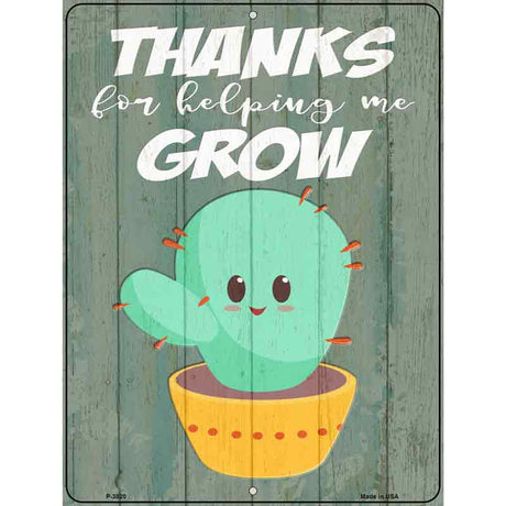 Helping Grow Red Dots Cactus Novelty Metal Parking Sign 9" x 12" (P)