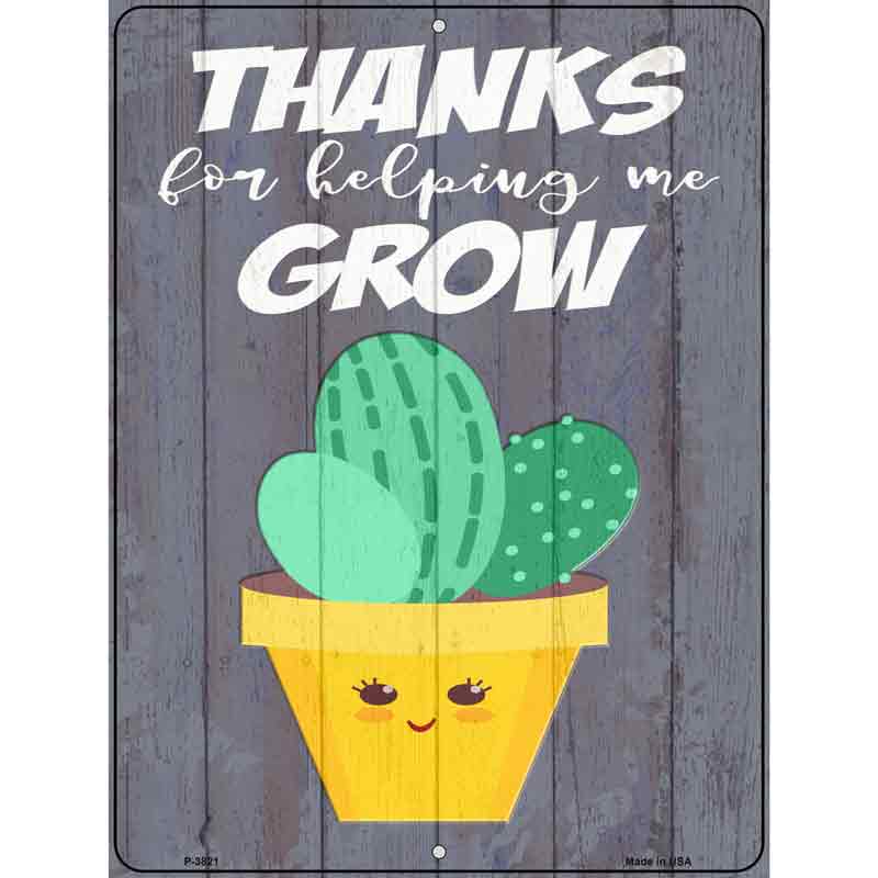 Helping Grow Cactus Trio Novelty Metal Parking Sign 9" x 12" (P)