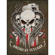 Skulls American Veteran Novelty Metal Parking Sign 9" x 12" (P)