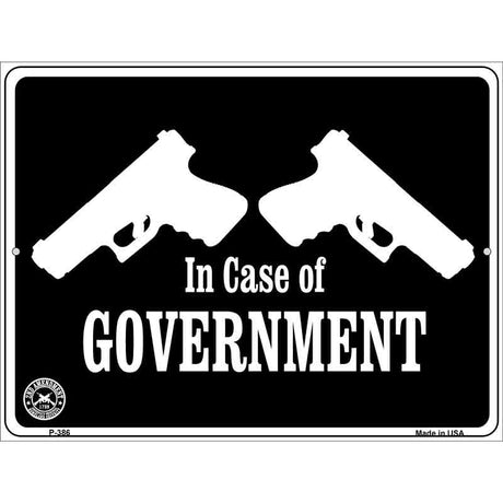 In Case of Government Metal Novelty Parking Sign 9" x 12" (P)