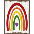 Rainbow With Heart Novelty Metal Parking Sign 9" x 12" (P)