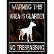 Warning Area Guarded By Dog Novelty Metal Parking Sign 9" x 12" (P)