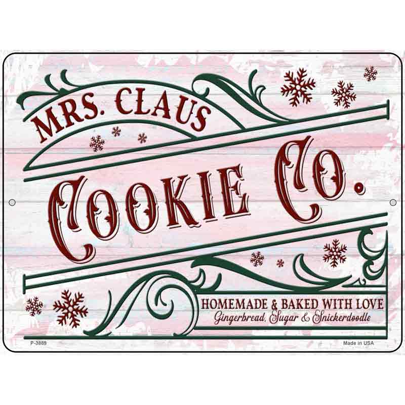 Mrs. Claus Cookie Co Novelty Metal Parking Sign 9" x 12" (P)