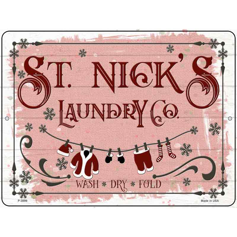 St Nicks Laundry Co Novelty Metal Parking Sign 9" x 12" (P)