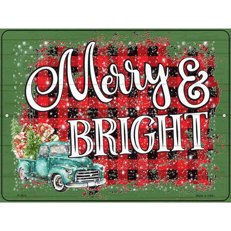 Merry and Bright Novelty Metal Parking Sign 9" x 12" (P)