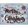 Merry Little Christmas Blue Novelty Metal Parking Sign 9" x 12" (P)