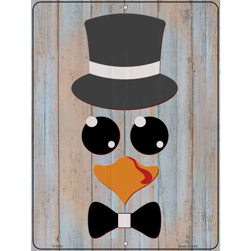 Penguin Face Novelty Metal Parking Sign 9" x 12" (P)