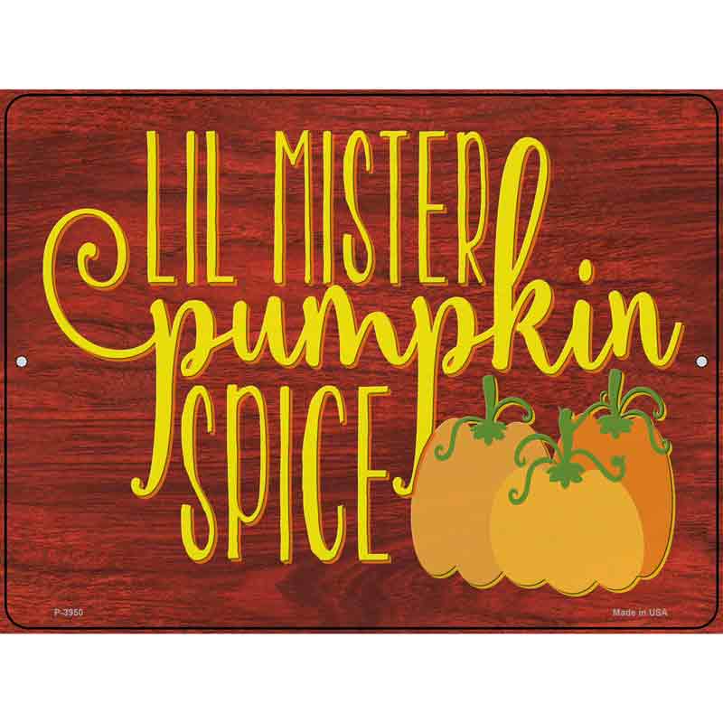 Lil Mister Pumkin Spice Novelty Metal Parking Sign 9" x 12" (P)