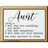 Aunt Definition Novelty Metal Parking Sign 9" x 12" (P)