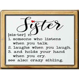 Sister Definition Novelty Metal Parking Sign 9" x 12" (P)