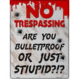 Are Your Bulletproof Novelty Metal Parking Sign 9" x 12" (P)