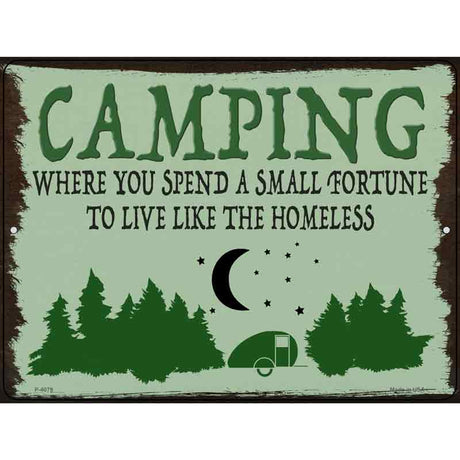 Camping Forest Novelty Metal Parking Sign 9" x 12" (P)