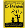 Birds Poop Every 15 Minutes Novelty Metal Parking Sign 9" x 12" (P)