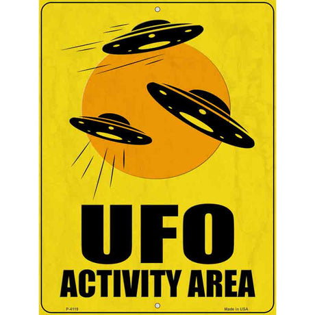 UFO Activity Area Novelty Metal Parking Sign 9" x 12" (P)