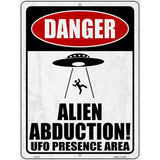 Alien Abduction Person Novelty Metal Parking Sign 9" x 12" (P)