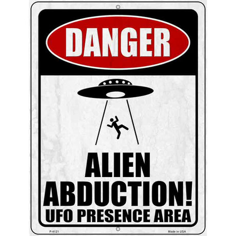 Alien Abduction Person Novelty Metal Parking Sign 9" x 12" (P)