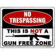 No Trespassing Gun Zone Novelty Metal Parking Sign 9" x 12" (P)