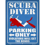 Scuba Diver Parking Only Novelty Metal Parking Sign 9" x 12" (P)