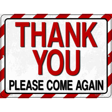 Thank You Striped Novelty Metal Parking Sign 9" x 12" (P)