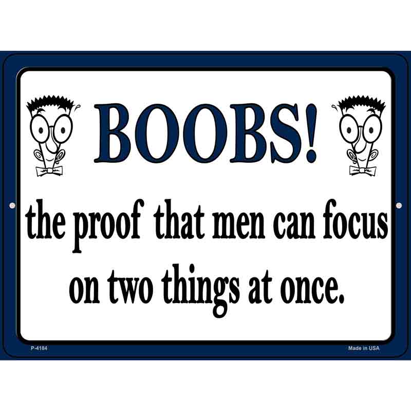 Boobs Proof Novelty Metal Parking Sign 9" x 12" (P)