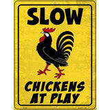 Chickens At Play Novelty Metal Parking Sign 9" x 12" (P)