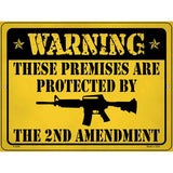 Rifle Protected Second Amendment Novelty Metal Parking Sign 9" x 12" (P)