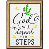 God Will Direct Your Steps Novelty Metal Parking Sign 9" x 12" (P)