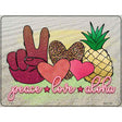 Peace Love Aloha Novelty Metal Parking Sign 9" x 12" (P)