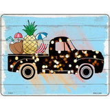 Truck With Coconut And Pineapple Novelty Metal Parking Sign 9" x 12" (P)