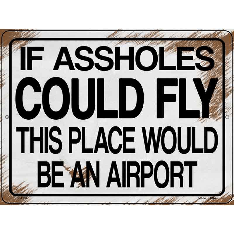 If Assholes Could Fly Novelty Metal Parking Sign 9" x 12" (P)