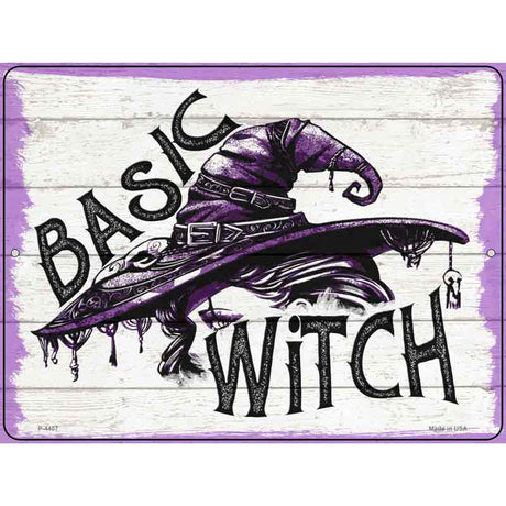 Basic Witch Purple Novelty Metal Parking Sign 9" x 12" (P)