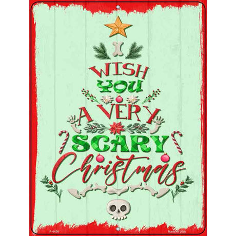 Very Scary Christmas Novelty Metal Parking Sign 9" x 12" (P)