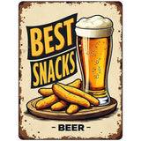 Best Snacks and Beer Metal Novelty Parking Sign P-4455